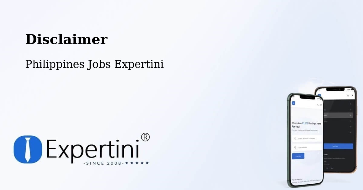 Disclaimer – Buayan - Philippines Jobs Expertini